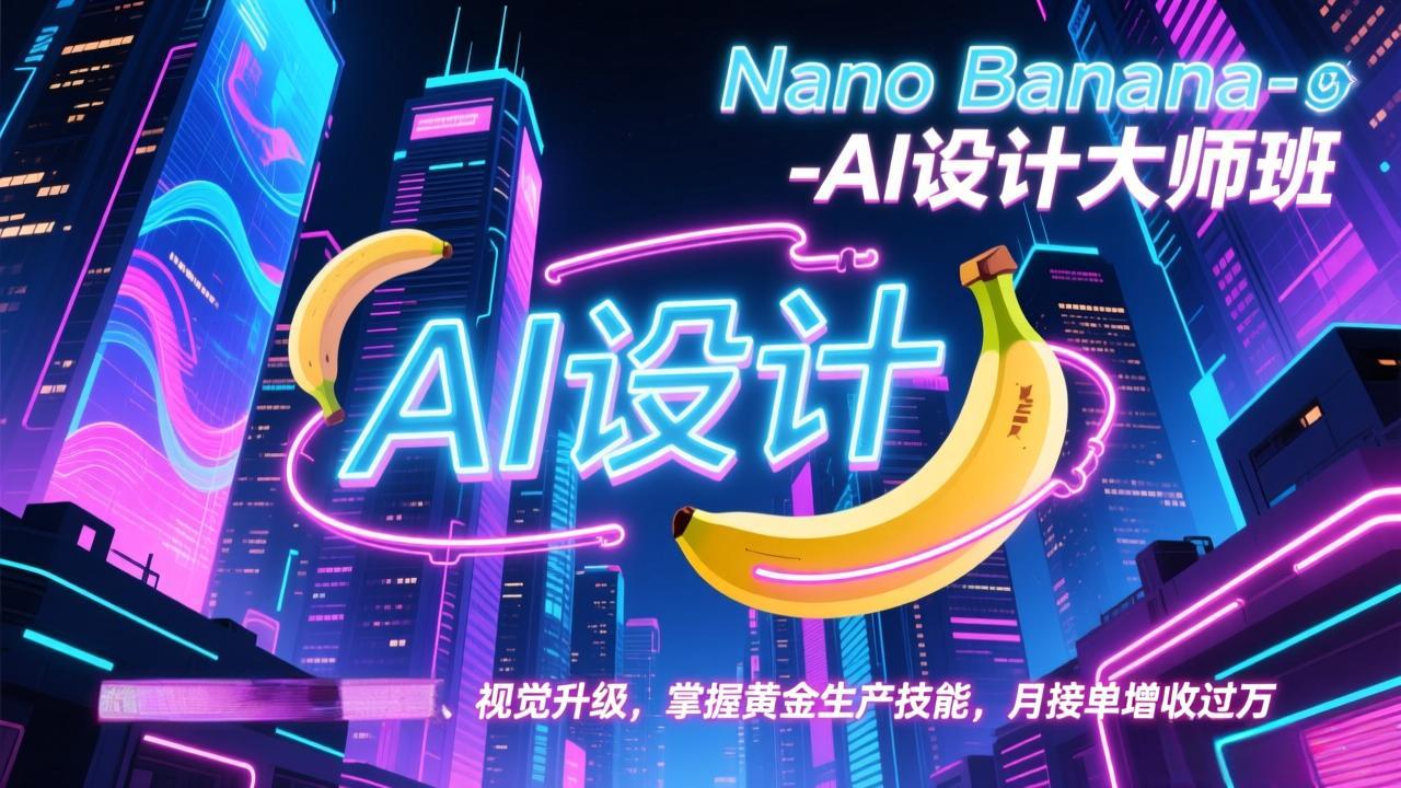 （17141期）Nano Banana-AI设计大师班，修图合成、广告创作、视觉升级，掌握黄金生产技能，月接单增收过万插图