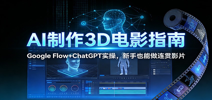 AI制作3D电影指南:Google Flow+ChatGPT实操,新手也能做连贯影片插图 AI制作3D电影指南:Google Flow+ChatGPT实操,新手也能做连贯影片插图