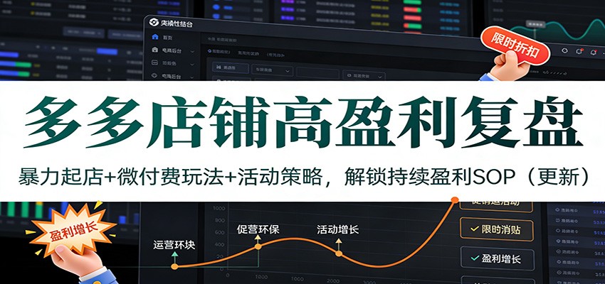 多多店铺高盈利复盘：暴力起店+微付费玩法+活动策略，解锁持续盈利SOP（更新）插图