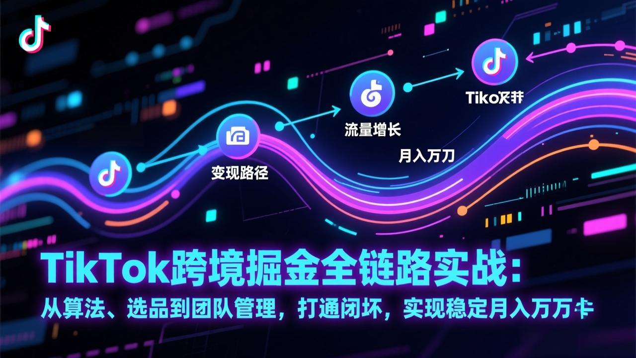 （17216期）TikTok跨境掘金全链路实战：从算法、选品到团队管理，打通闭环，实现稳定月入万刀插图