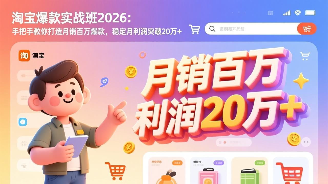 （17209期）淘宝爆款实战班2026：手把手教你打造月销百万爆款，稳定月利润突破20万+插图