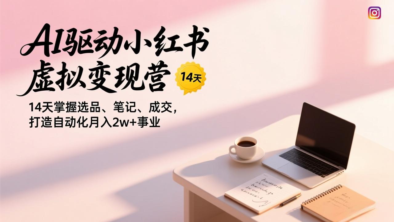 （17204期）AI驱动小红书虚拟变现营，14天掌握选品、笔记、成交，打造自动化月入2w+事业插图