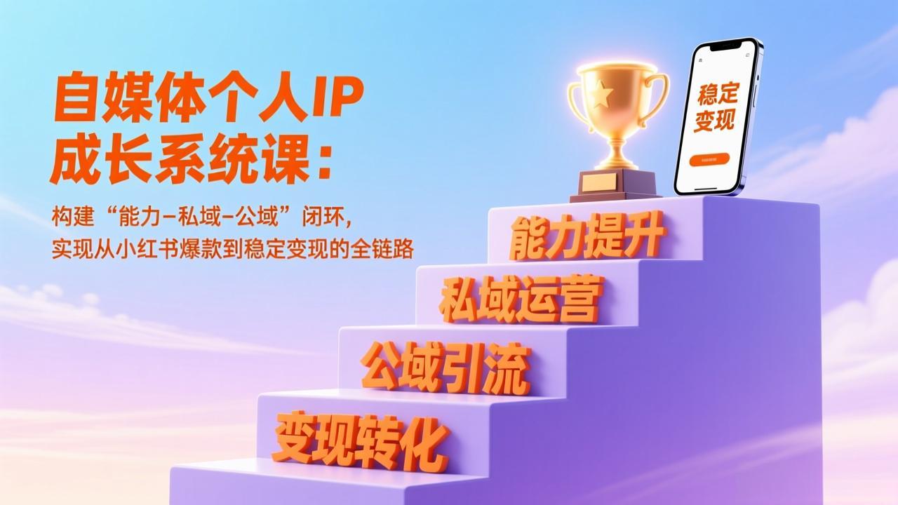 （17192期）自媒体个人IP成长系统课：构建“能力-私域-公域”闭环，实现从小红书爆款到稳定变现的全链路插图