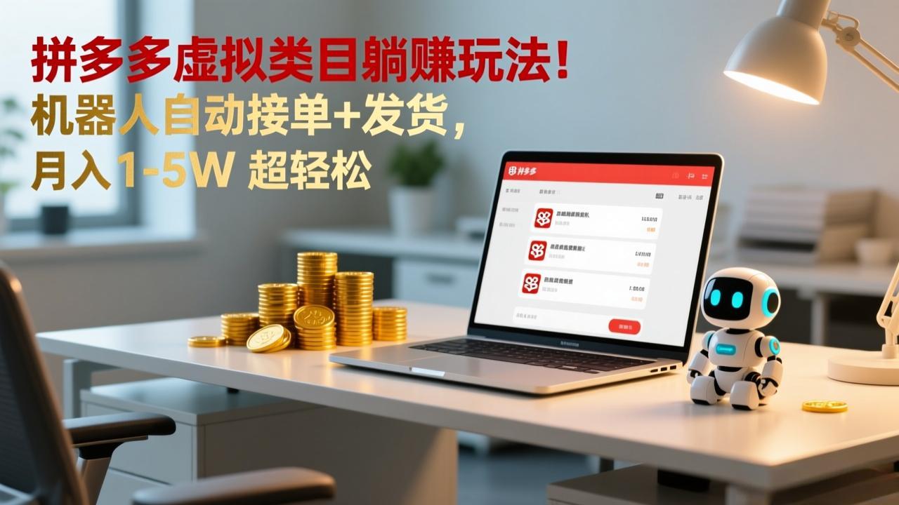 （17174期）多多虚拟类目躺赚玩法！机器人自动接单+发货，月入 1-5W 超轻松插图