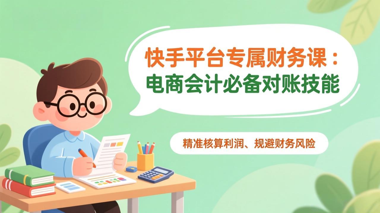 (17167期)快手平台专属财务课:电商会计必备对账技能,精准核算利润、规避财务风险插图 (17167期)快手平台专属财务课:电商会计必备对账技能,精准核算利润、规避财务风险插图
