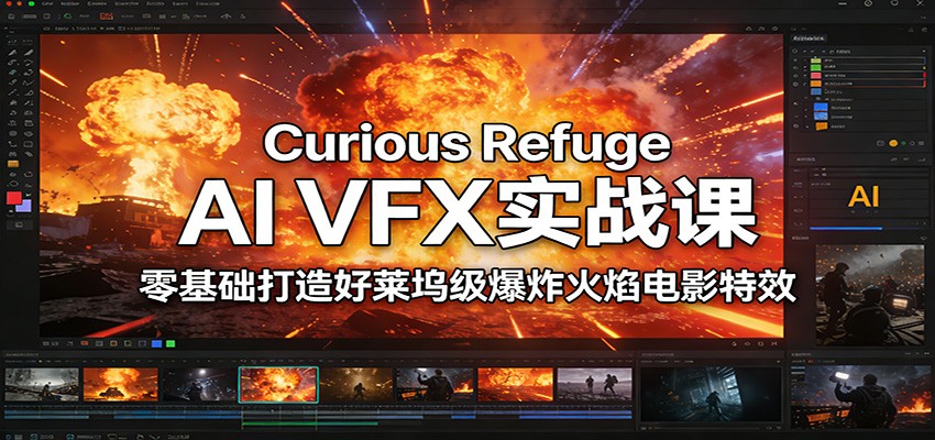 Curious Refuge AI VFX实战课，零基础打造好莱坞级爆炸火焰电影特效插图