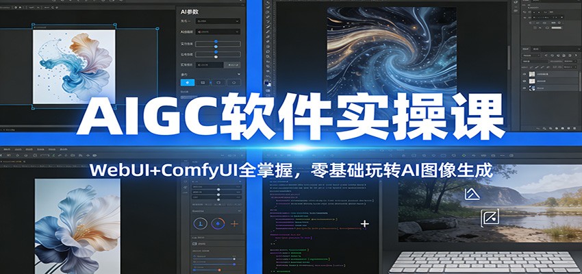 AIGC软件实操课：WebUI+ComfyUI全掌握，零基础玩转AI图像生成插图