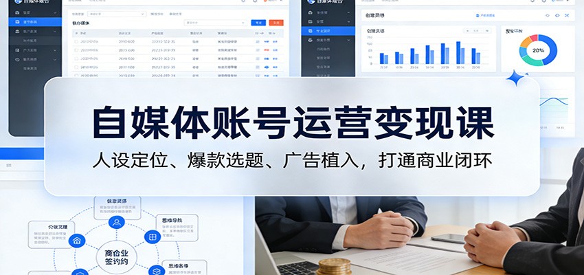自媒体账号运营变现课：人设定位、爆款选题、广告植入，打通商业闭环插图