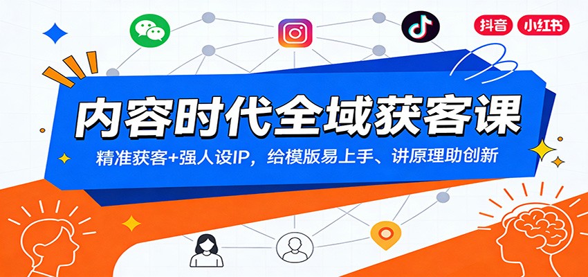 内容时代全域获客课：精准获客+强人设IP，给模版易上手、讲原理助创新插图