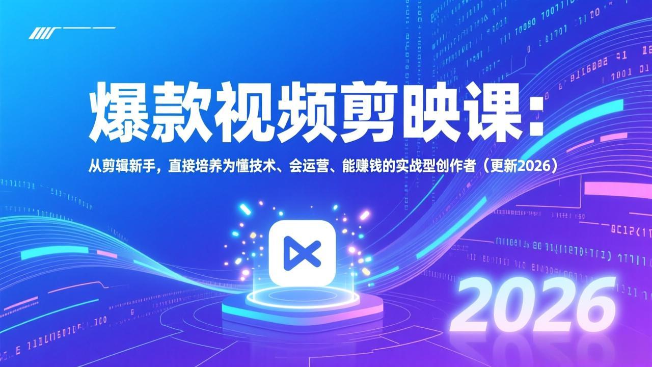 (17232期)爆款视频剪映课:从剪辑新手,直接培养为懂技术、会运营、能赚钱的实战型创作者(更新2026)插图 (17232期)爆款视频剪映课:从剪辑新手,直接培养为懂技术、会运营、能赚钱的实战型创作者(更新2026)插图