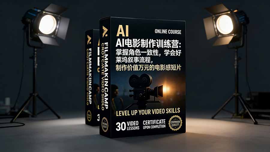 （17223期）AI电影制作训练营：掌握角色一致性，学会好莱坞叙事流程，制作价值万元的电影感短片插图