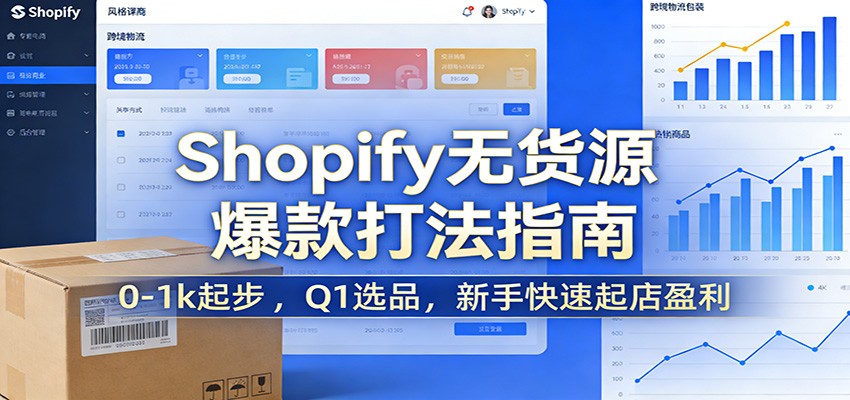 Shopify无货源爆款掘金课：0-1k起步 ，Q1选品，新手快速起店盈利插图