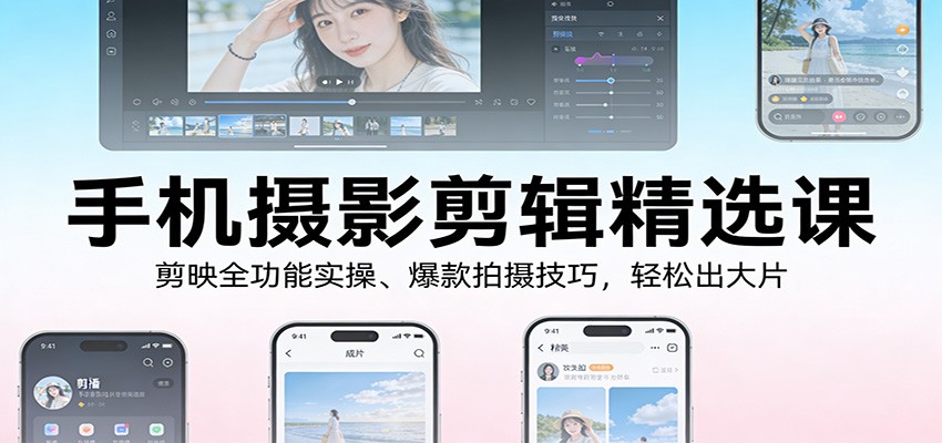 手机摄影剪辑精选课:剪映全功能实操、爆款拍摄技巧,轻松出大片插图 手机摄影剪辑精选课:剪映全功能实操、爆款拍摄技巧,轻松出大片插图