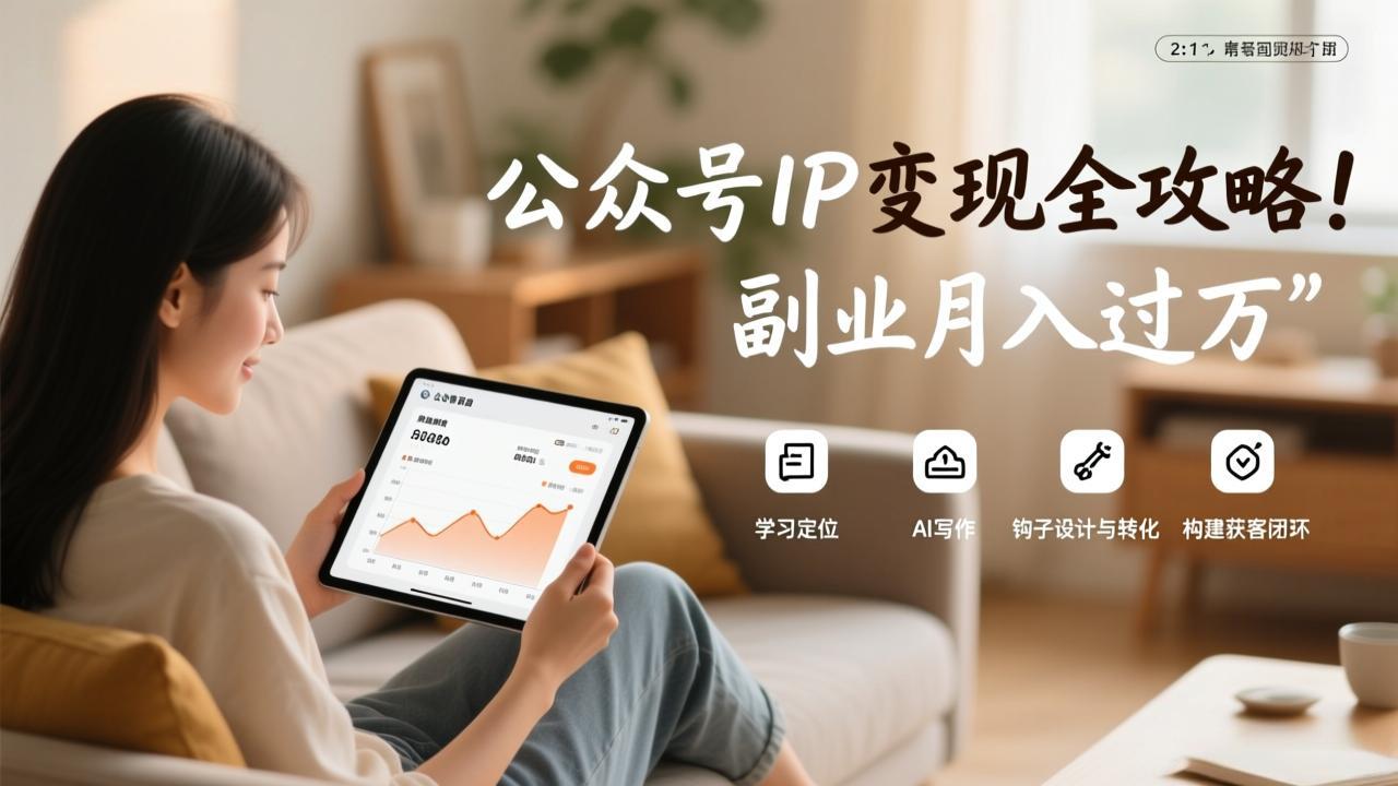 （17275期）公众号IP变现全攻略，学习定位、AI写作、钩子设计与转化，构建获客闭环，副业月入过万插图