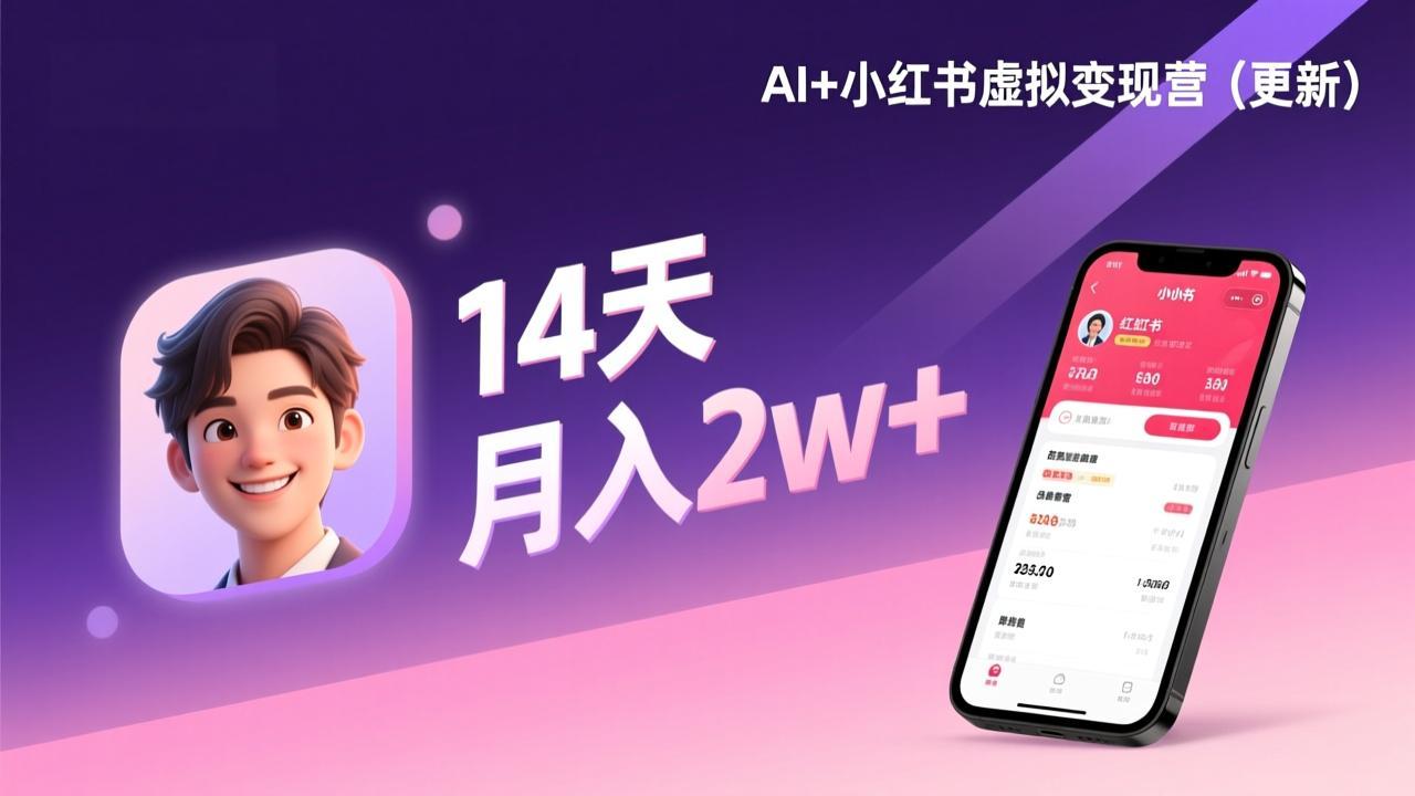 （17275期）AI+小红书虚拟变现营（更新），14天掌握选品、笔记、成交，打造自动化月入2w+事业插图
