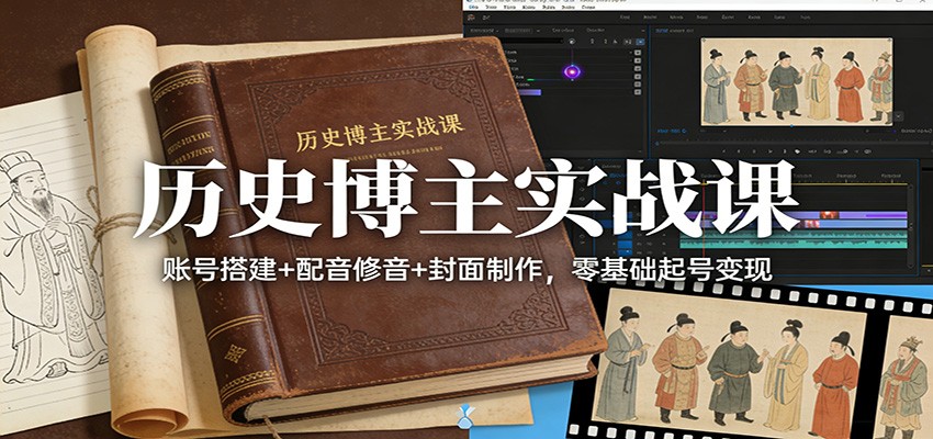 历史博主实战课:账号搭建+配音修音+封面制作,零基础起号变现插图 历史博主实战课:账号搭建+配音修音+封面制作,零基础起号变现插图