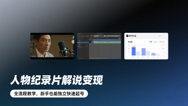 人物纪录片解说变现，全流程教学，新手也能独立快速起号插图