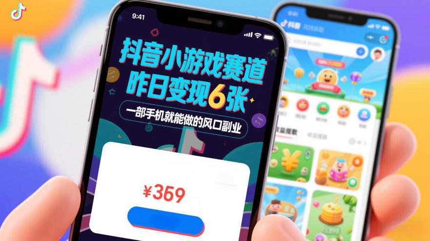 抖音小游戏赛道，昨日变现600+，零基础一部手机就能做的风口副业插图