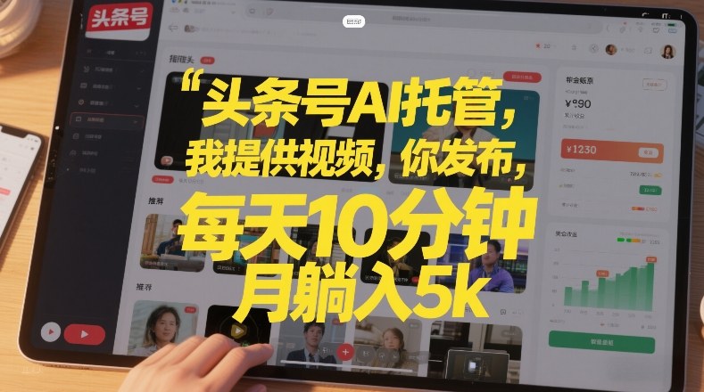 头条号AI托管，我提供视频，你发布，每天10分钟，月躺入5k+插图