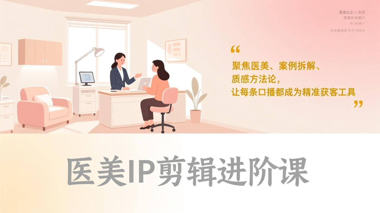 （17303期）医美IP剪辑进阶课，聚焦医美、案例拆解、质感方法论，让每条口播都成为精准获客工具插图