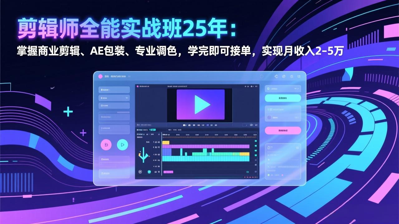 （17294期）剪辑师全能实战班25年：掌握商业剪辑、AE包装、专业调色，学完即可接单，实现月收入2-5万插图