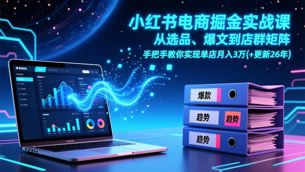 （17290期）小红书电商掘金实战课，从选品、爆文到店群矩阵，手把手教你实现单店月入3万+(更新26年)插图