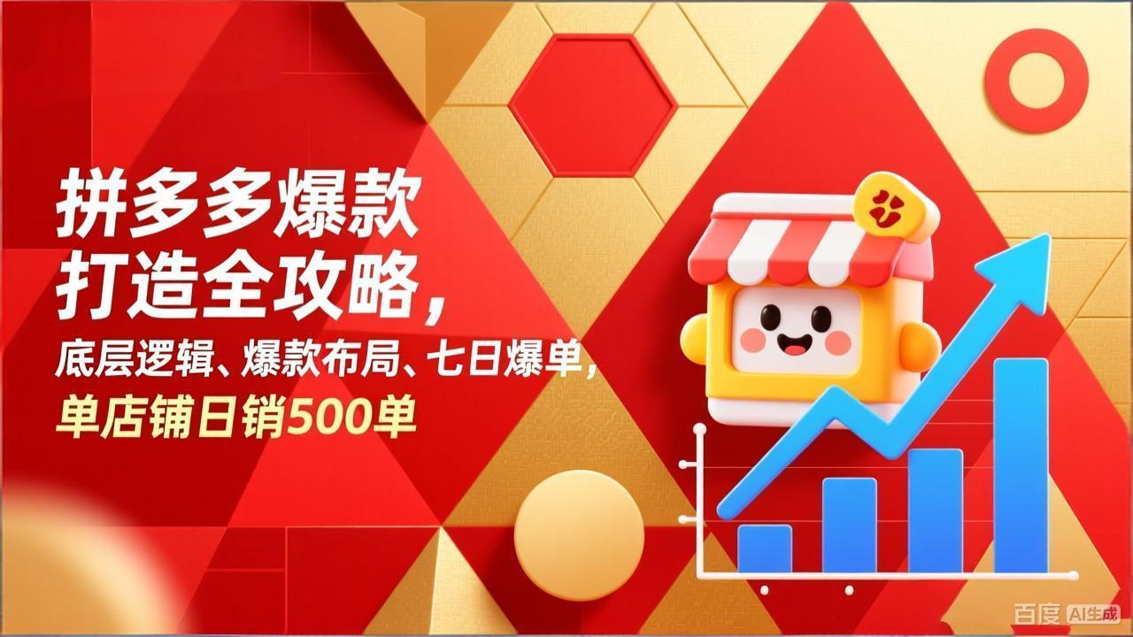 （17346期）拼多多爆款打造全攻略，底层逻辑、爆款布局、七日爆单，单店铺日销500单插图