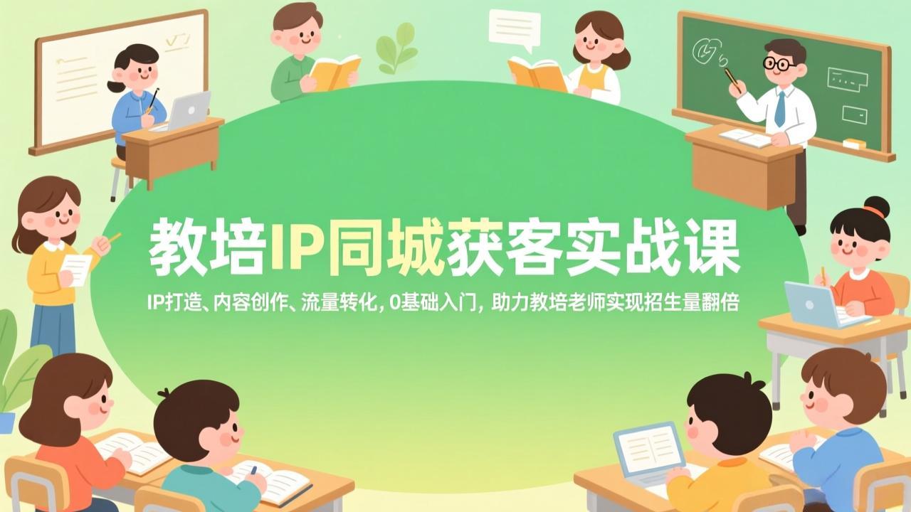 （17341期）教培IP同城获客实战课，IP打造、内容创作、流量转化，0基础入门，助力教培老师实现招生量翻倍插图