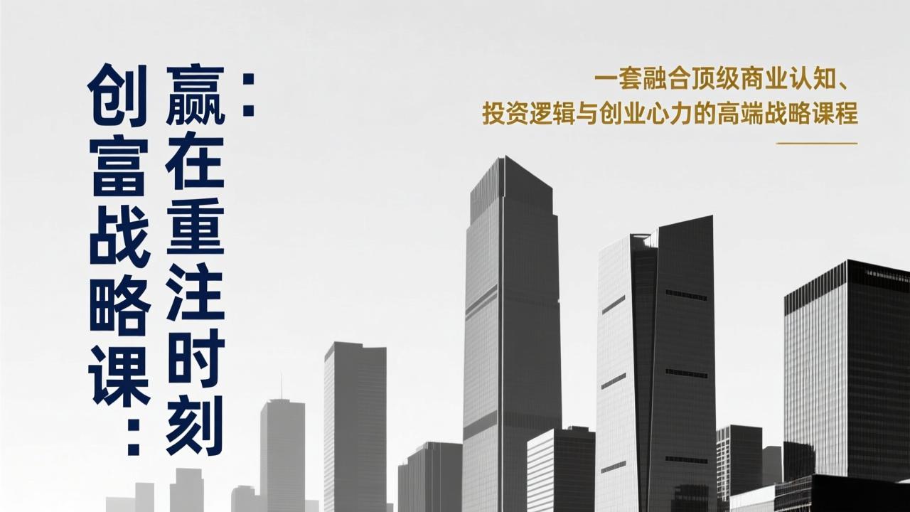 （17337期）《创富战略课：赢在重注时刻》一套融合顶级商业认知、投资逻辑与创业心力的高端战略课程插图