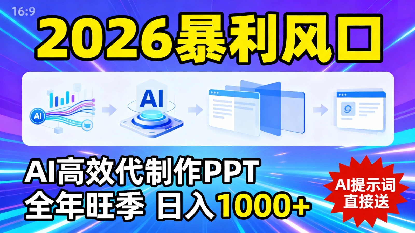 2026暴利！用AI高效代制作 PPT，全年旺季，日入 1000+，提示词直接送！插图
