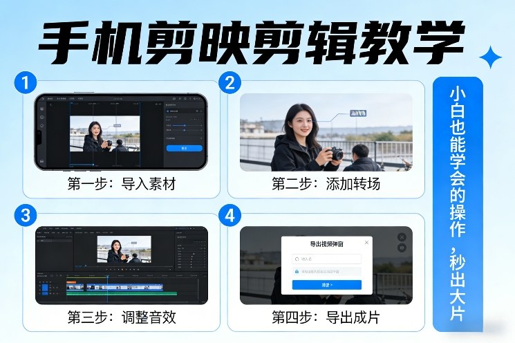 手机剪映剪辑教学，小白也能学会的操作，秒出大片插图