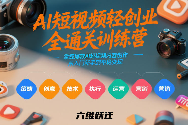 AI短视频轻创业全通关训练营，掌握爆款AI短视频内容创作，从入门新手到平稳变现的六维跃迁插图