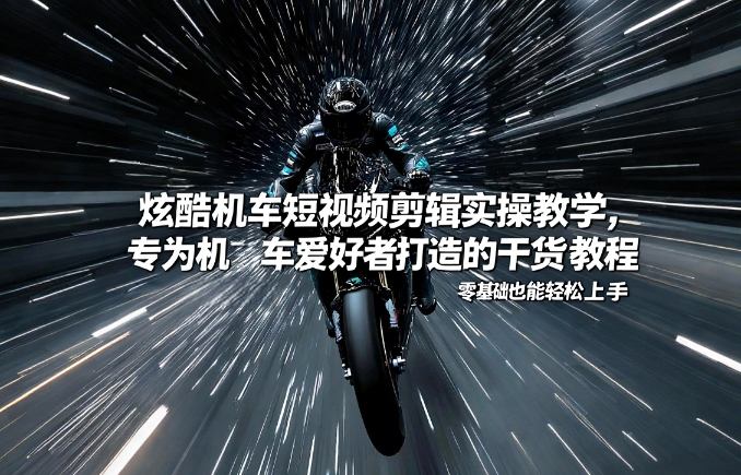 炫酷机车短视频剪辑实操教学，专为机车爱好者打造的干货教程，零基础也能轻松上手插图