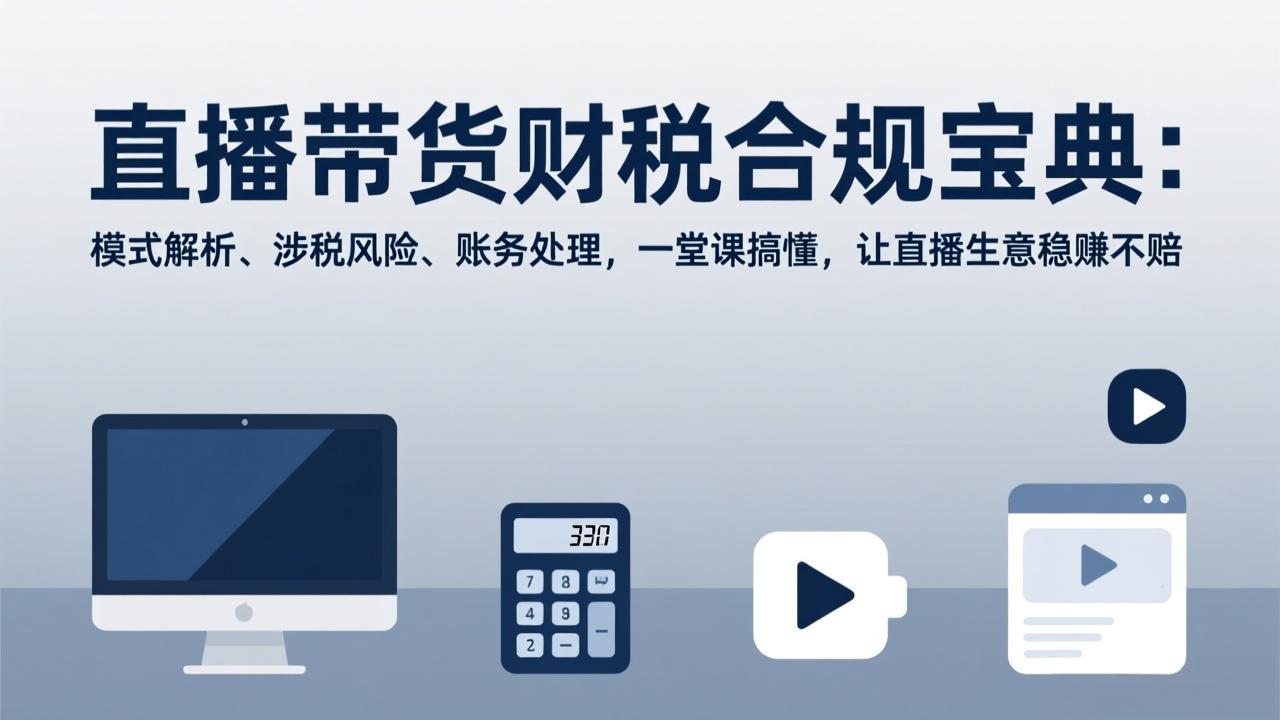 （17354期）直播带货财税合规宝典：模式解析、涉税风险、账务处理，一堂课搞懂，让直播生意稳赚不赔插图