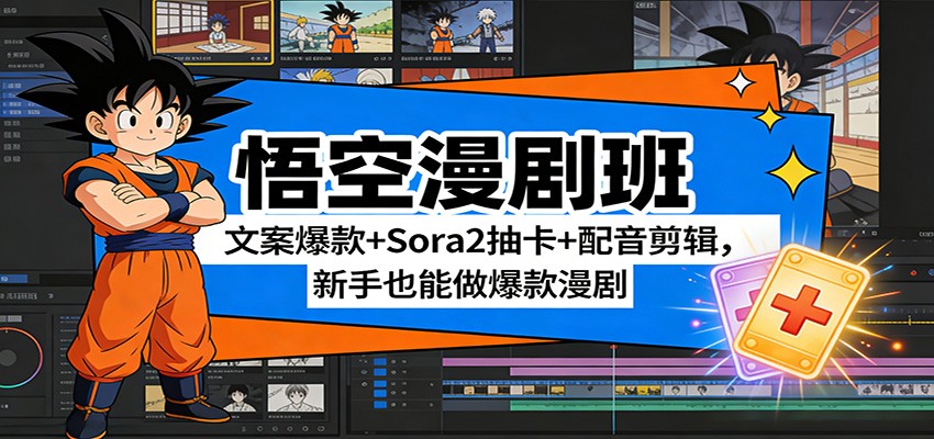 悟空漫剧班：文案爆款+Sora2抽卡+配音剪辑，新手也能做爆款漫剧插图