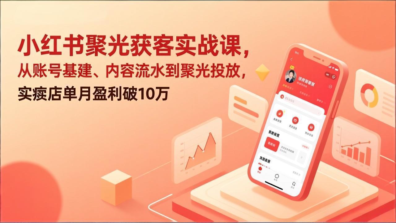 （17377期）小红书聚光获客实战课，从账号基建、内容流水到聚光投放，实体店单月盈利破10万插图