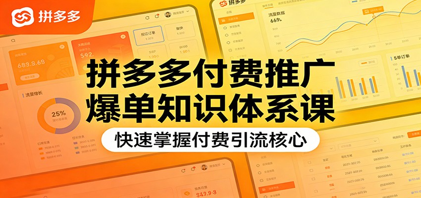 拼多多付费推广爆单知识体系课，快速掌握付费引流核心插图