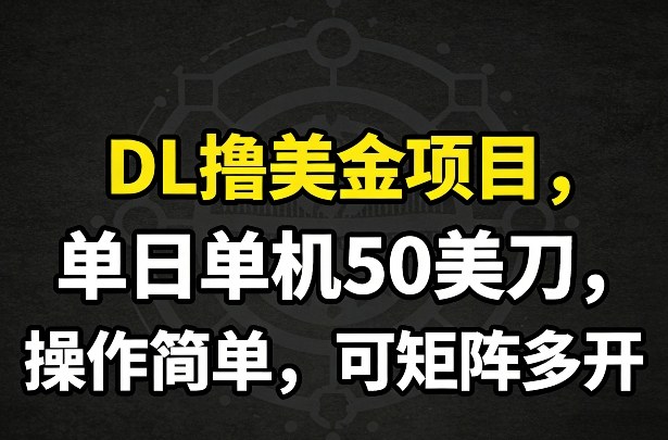DL撸美金项目，单日单机50美刀，操作简单，可矩阵多开插图