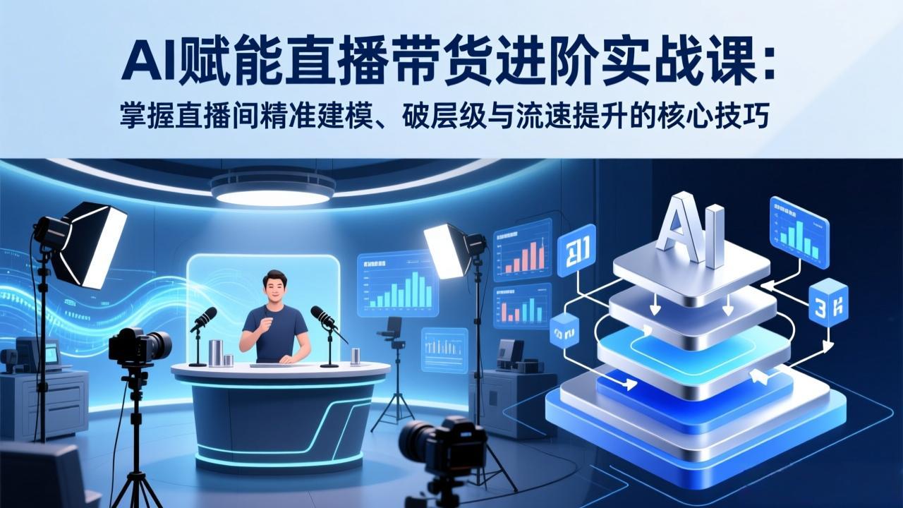 （17405期）AI赋能直播带货进阶实战课：掌握直播间精准建模、破层级与流速提升的核心技巧插图