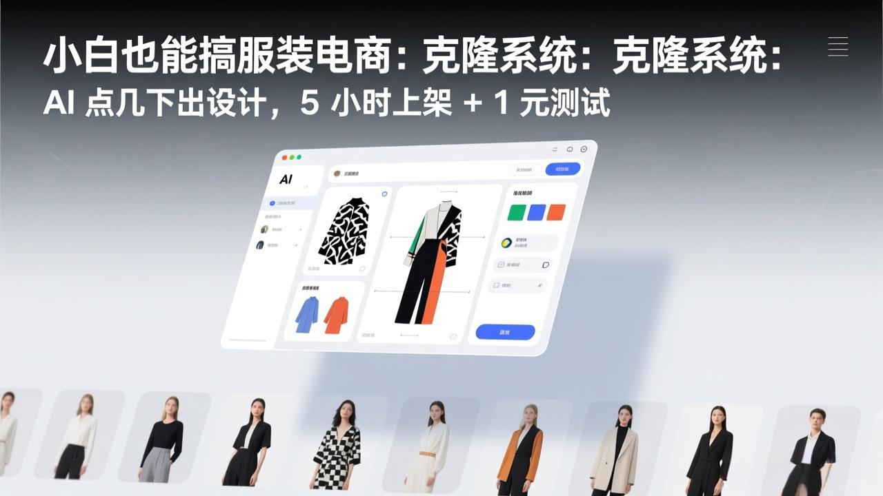 （17411期）小白也能搞服装电商：克隆系统：AI 点几下出设计，5 小时上架 + 1 元测试插图