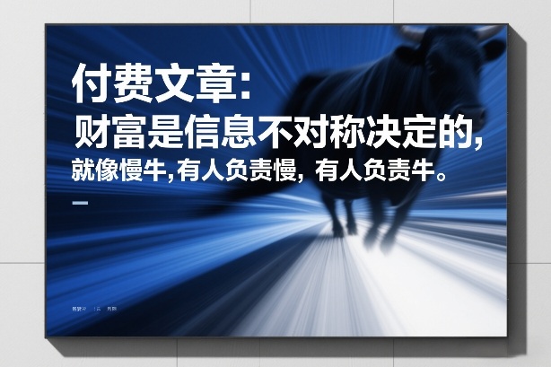 付费文章：财富是信息不对称决定的，就像慢牛，有人负责慢，有人负责牛插图