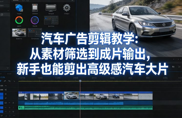 汽车广告剪辑教学：从素材筛选到成片输出，新手也能剪出高级感汽车大片插图