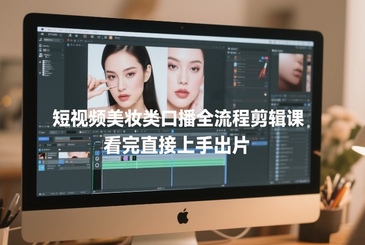 短视频美妆类口播全流程剪辑课，看完直接上手出片插图
