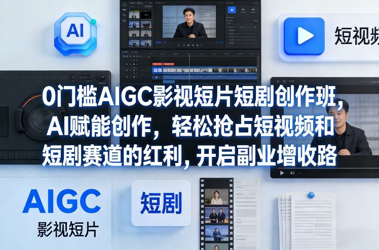 0门槛AIGC影视短片短剧创作班，AI赋能创作，轻松抢占短视频和短剧赛道的红利，开启副业增收路插图