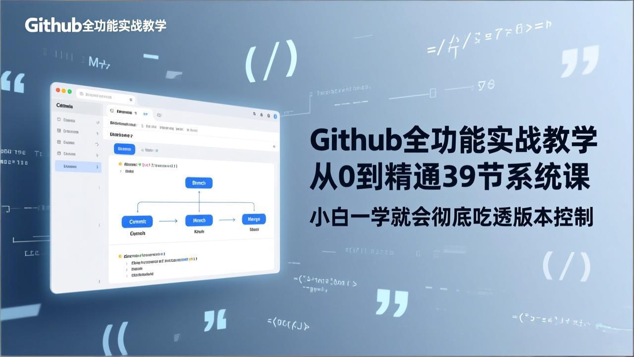 （17501期）GitHub-全功能实战教学，从0到精通39节系统课，小白一学就会彻底吃透版本控制插图