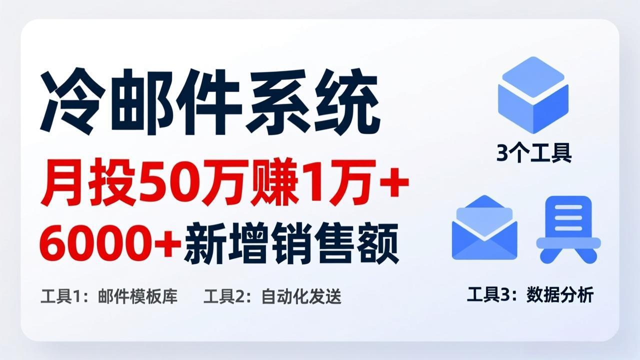 （17469期）月投 50 刀赚 1 万 +！冷邮件系统：6000 + 新增销售额，靠 3 个工具轻松搞插图