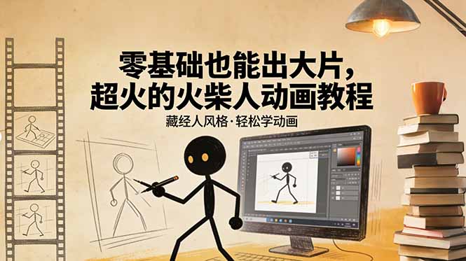 （17464期）零基础也能出大片，超火的火柴人动画教程（藏经人风格）插图