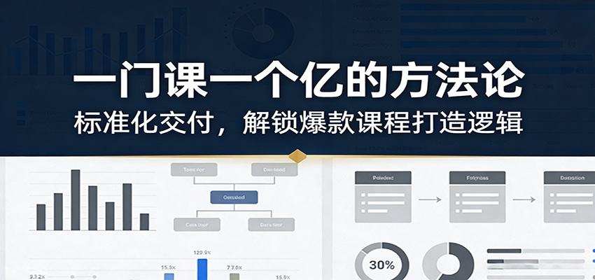 一门课一个亿的方法论:标准化交付,解锁爆款课程打造逻辑插图 一门课一个亿的方法论:标准化交付,解锁爆款课程打造逻辑插图