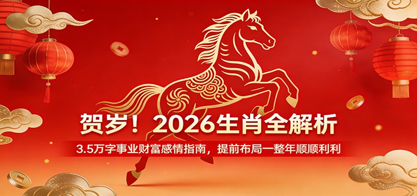 贺岁!2026生肖全解析,3.5万字事业财富感情指南,提前布局一整年顺顺利利插图 贺岁!2026生肖全解析,3.5万字事业财富感情指南,提前布局一整年顺顺利利插图