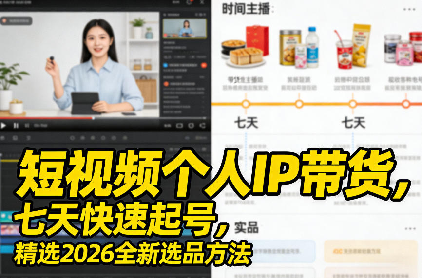 短视频个人IP带货，七天快速起号，精选2026全新选品方法插图